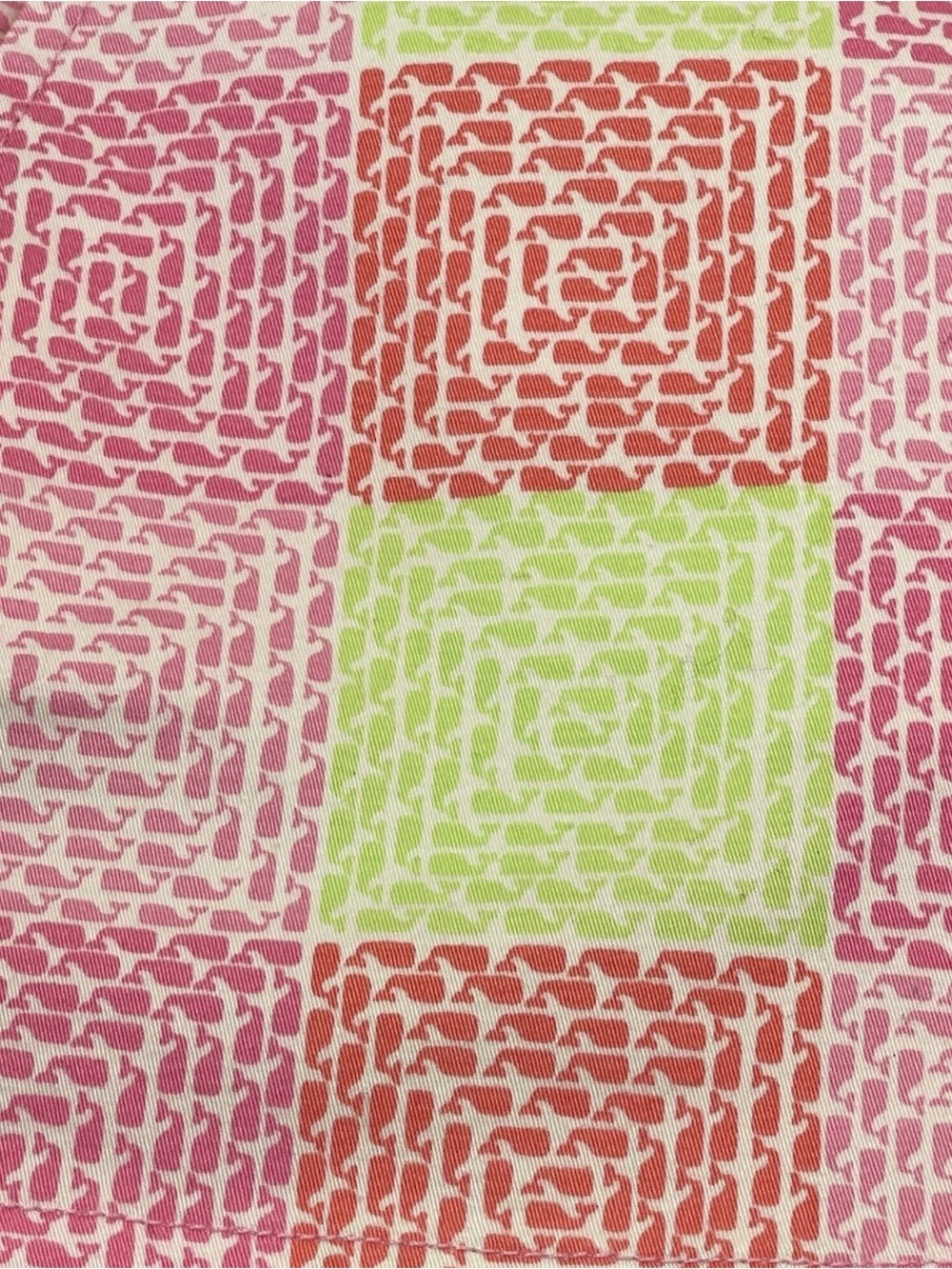 New Vineyard Vines Whale Print Patchwork Chino Shorts Pink Womens Size 2 - Picture 5 of 10